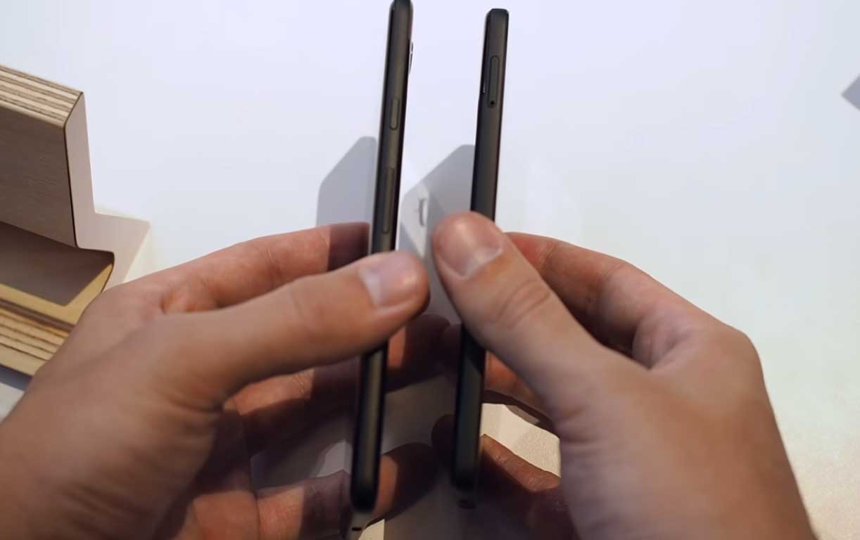 google pixel 2 and pixel 2 xl side thickness